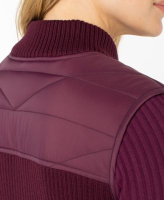 Women's Quilted Zip-Front Sweater Vest