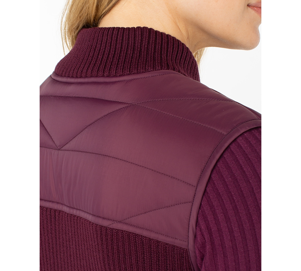 Liverpool Los Angeles Women's Quilted Zip-Front Sweater Vest