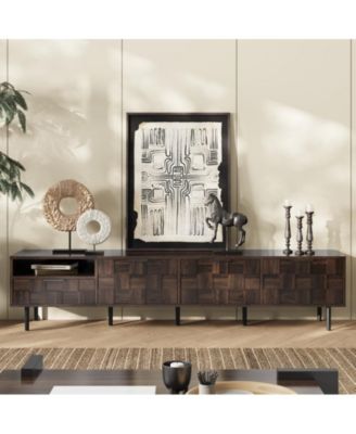 78" Mid Century Modern TV Stand with Storage Cabinets