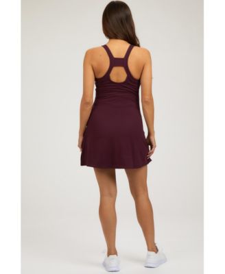 Maternity Plum Tennis Racerback Romper Dress