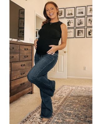 Maternity Navy Blue Flare Leg Jeans