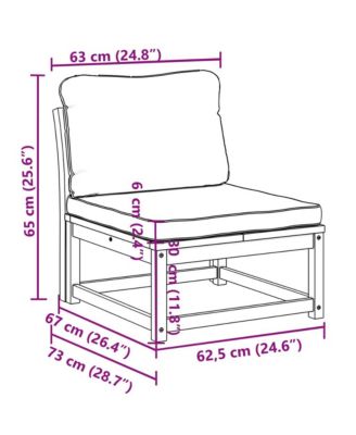 Garden Sofa Acacia wood color, Cream white