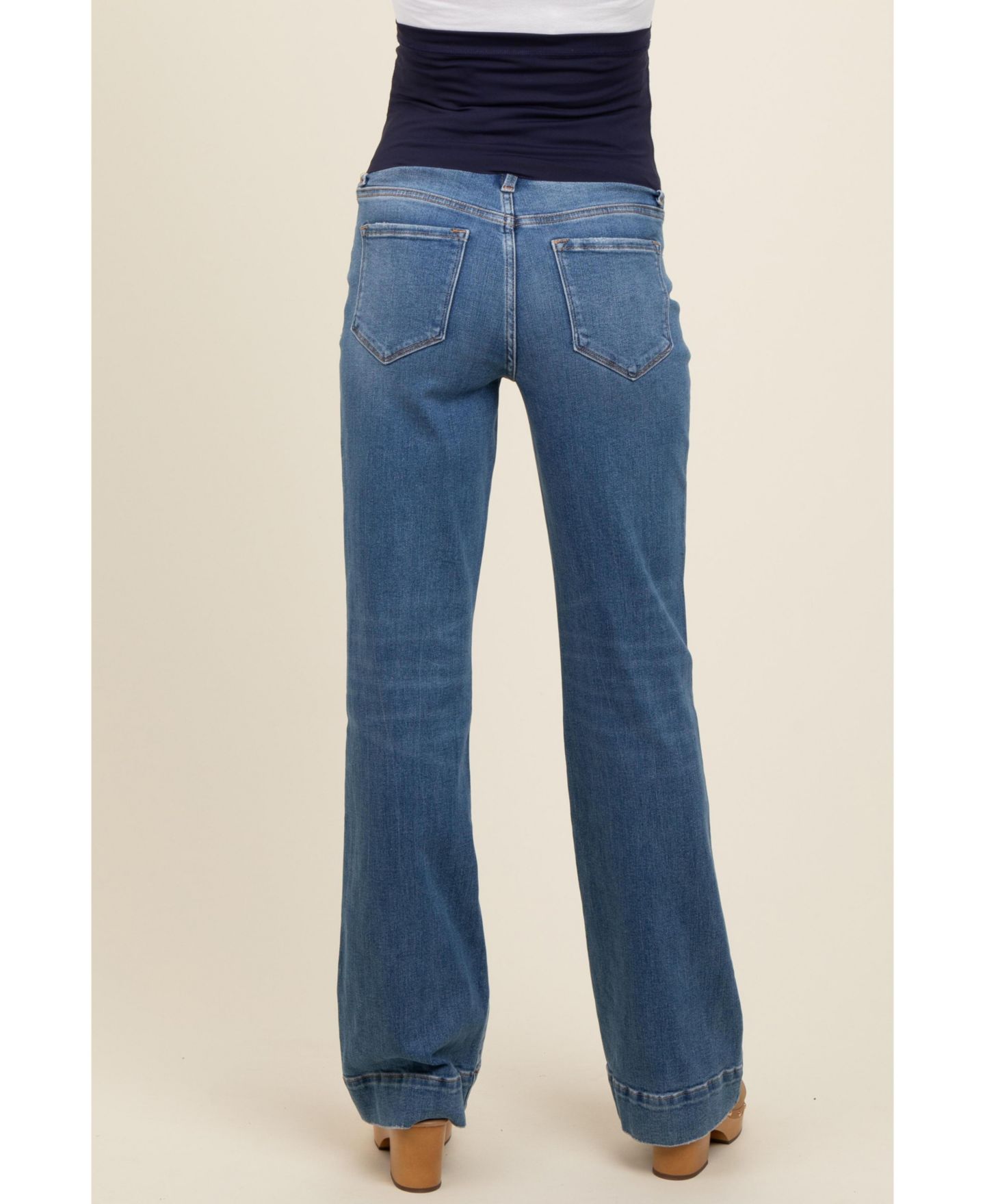 Женские джинсы Pinkblush Blue Wide Hem Flare, цвет: Синий — фото 4