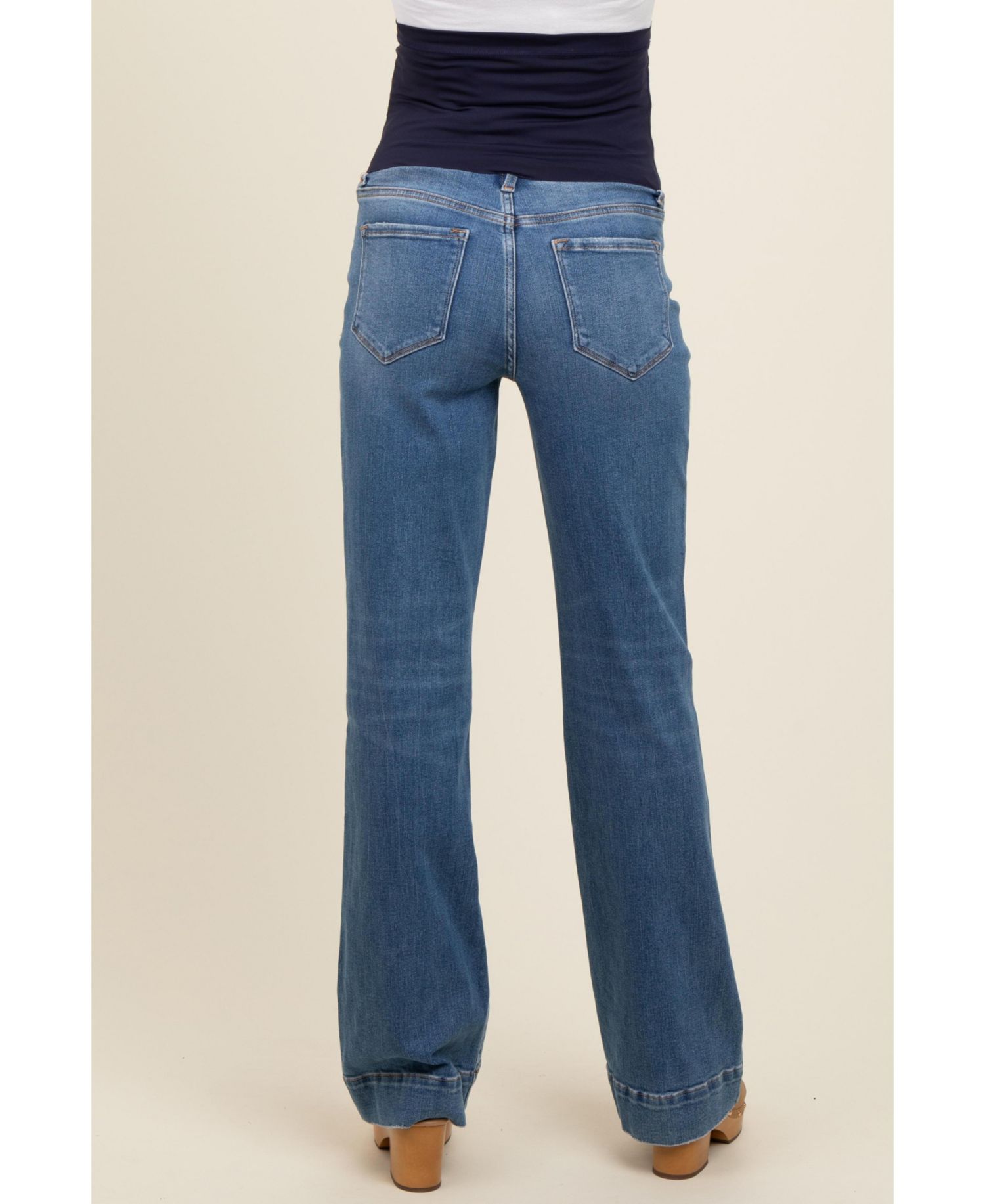 Women's Blue Wide Hem Flare Jeans