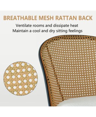 Round Table And 4 Rattan-Inspired Chairs Dining Table Set