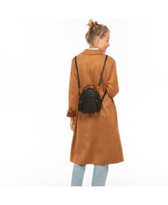 Small Black Leather Backpack Purse for Women Convertible Crossbody Bag  Women's Handbag