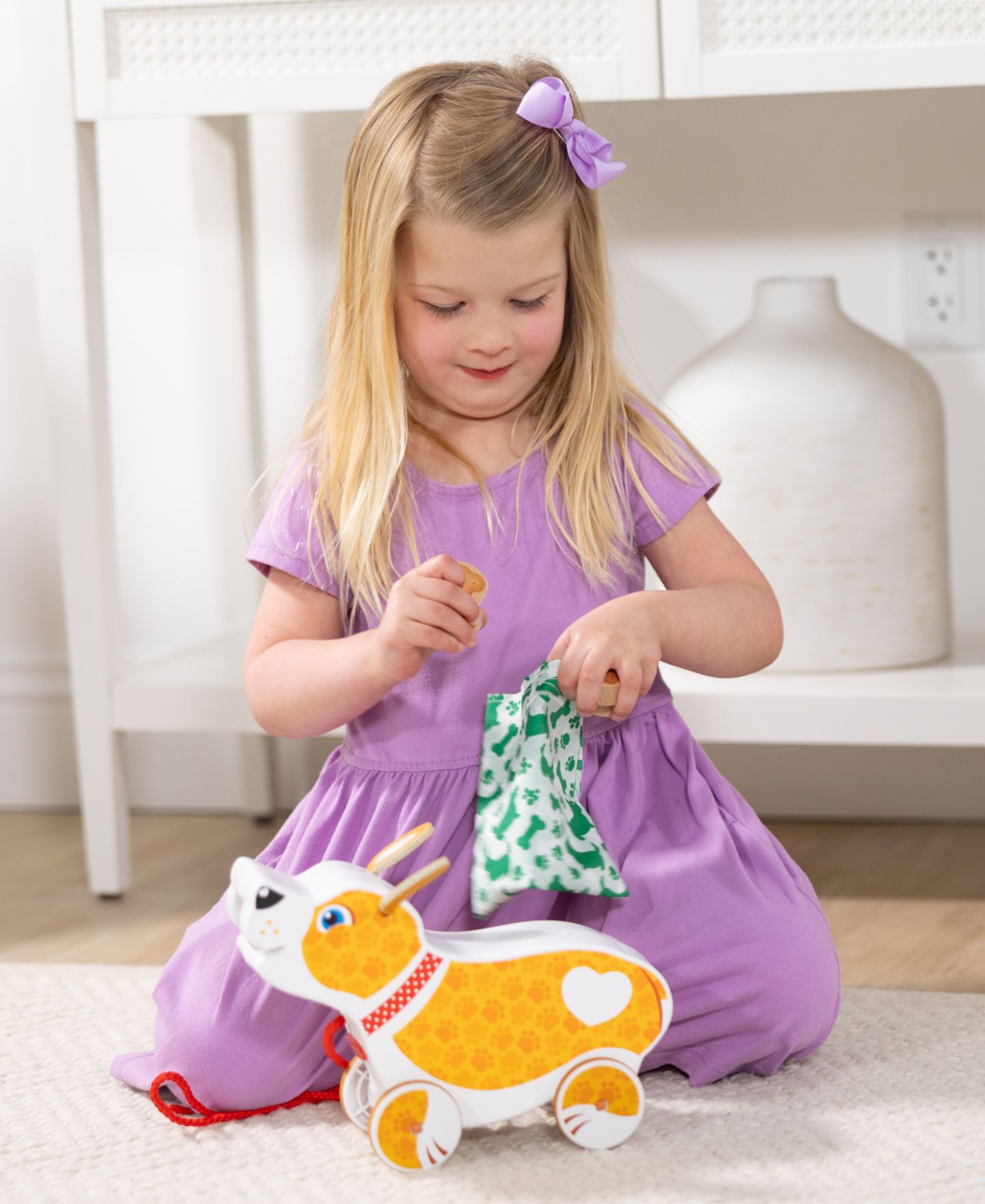 Детские игрушки Melissa and Doug Puppy Cause-and-Effect Pull Toy, 5-Piece Play Set, Ages 18 Months to 4 — фото 6