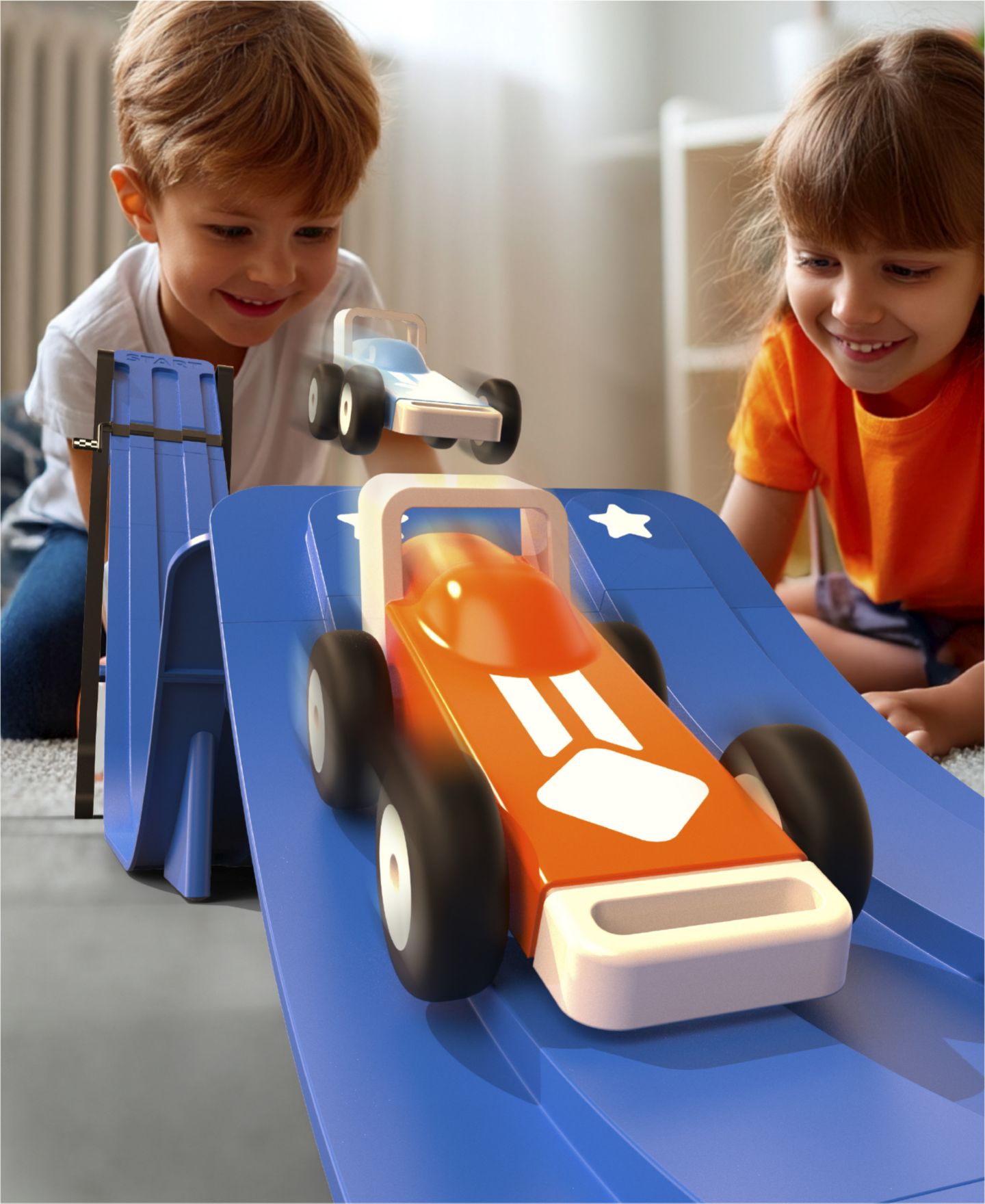 Детские игрушки Geoffrey's Toy Box Downhill Derby Custom Racetrack Set — фото 8