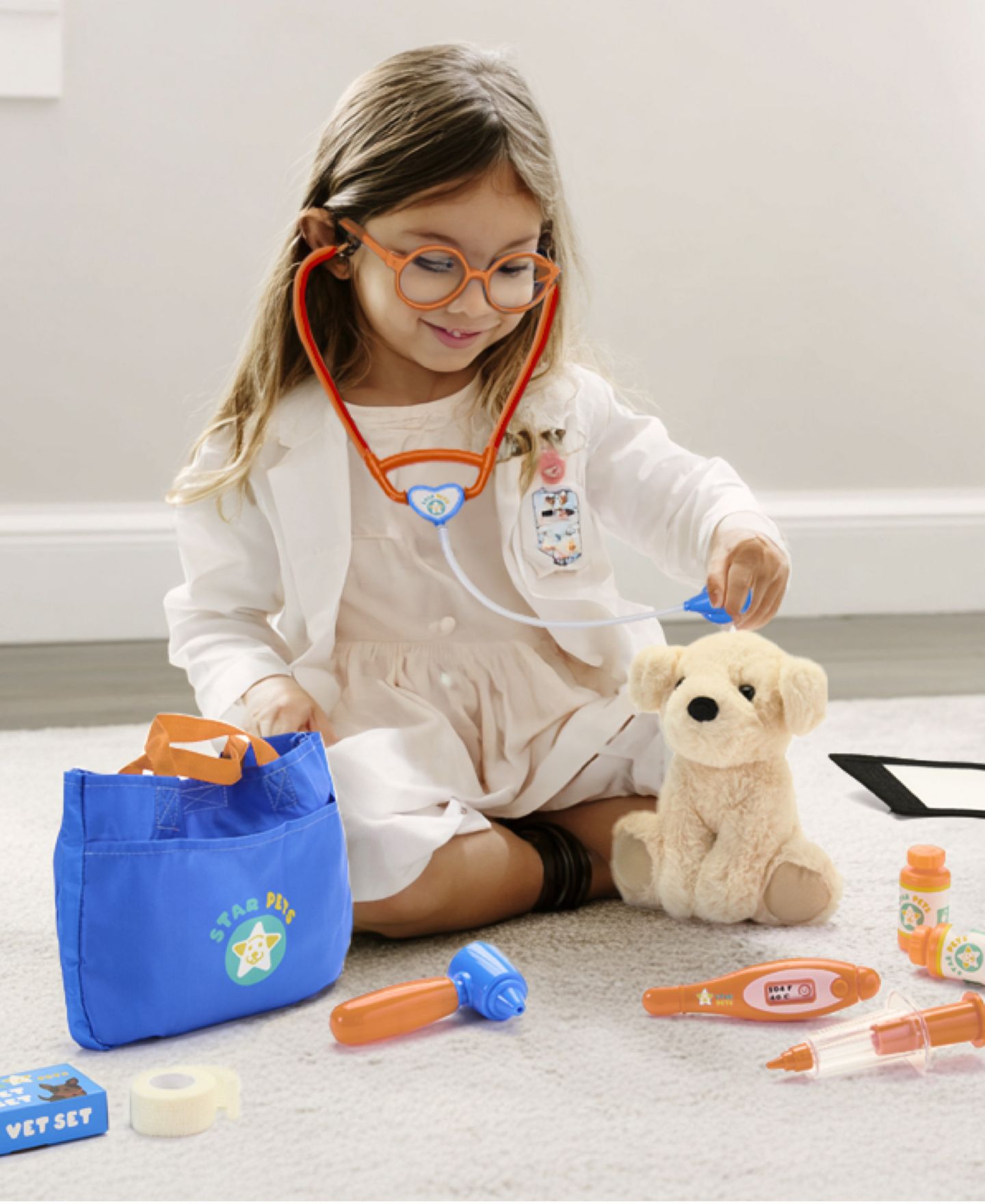 Детский игровой набор Geoffrey's Toy Box Star Pets Vet Animal Care 14-Piece Playset, Ages 6+ — фото 8