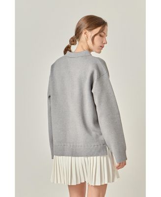 Women's Polo Mixed Media Mini Dress