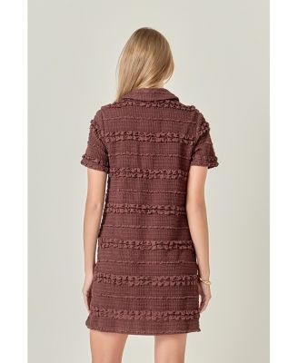 Women's Stretched Embo Textured Mini Dress