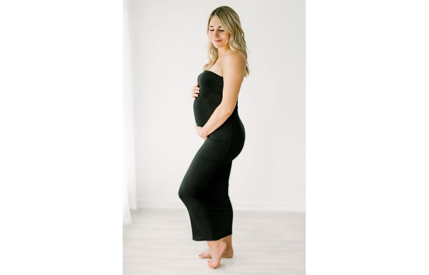 Women's Black Ribbed Sleeveless Dress Cardigan Set