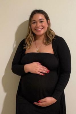 Pink Ribbed Sleeveless Dress Cardigan Maternity Set