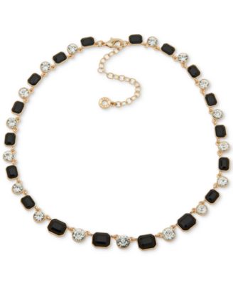 Glass Stones Gold-Tone Single Strand Necklace