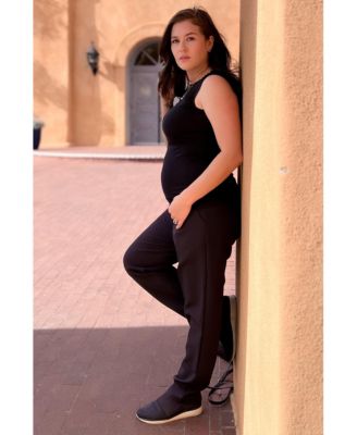 Maternity Navy Blue Pleated Relax Fit Pants