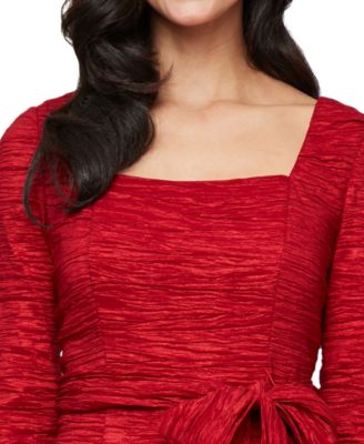 Women's Square Neck Crinkle Sheath Dress