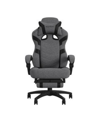 Gaming Chairs For Adults With Headrest Pillow - Grey Fabric