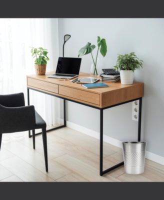 5 Liter Waste Basket Can for Garbage, Round Open Top Trash Can for Bathroom Bedroom, Kitchen, Stainless Steel, Fingerprint Resistant