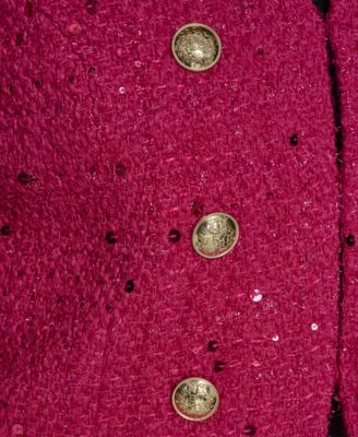 Women's V-Neck Fringe Sequin Tween Jacket