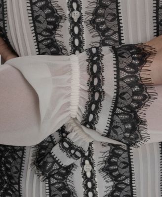 Women's Long Sleeve Contrast Lace Top