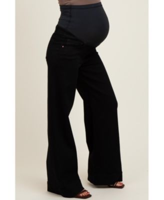 Maternity Black Super Wide Leg Jeans