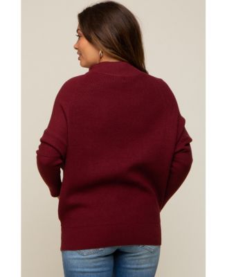 Maternity Forest Green Funnel Neck Dolman Sleeve Sweater