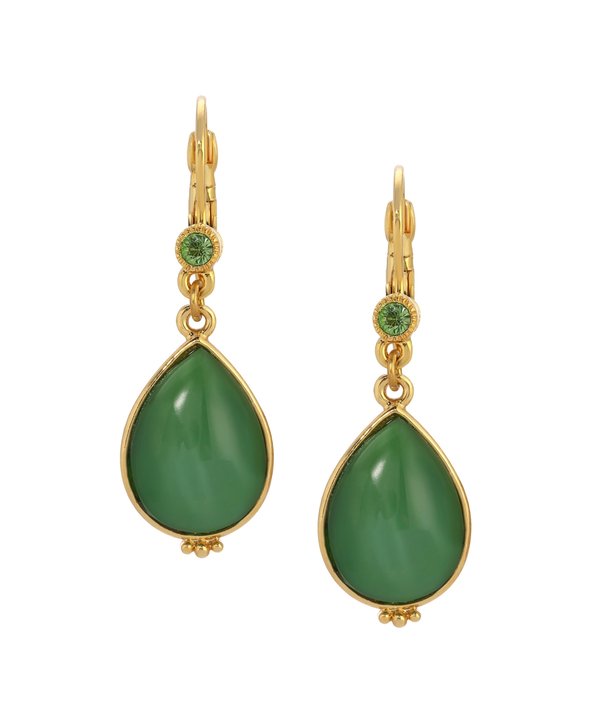 2028 Green Moonstone Teardrop Earrings In Green