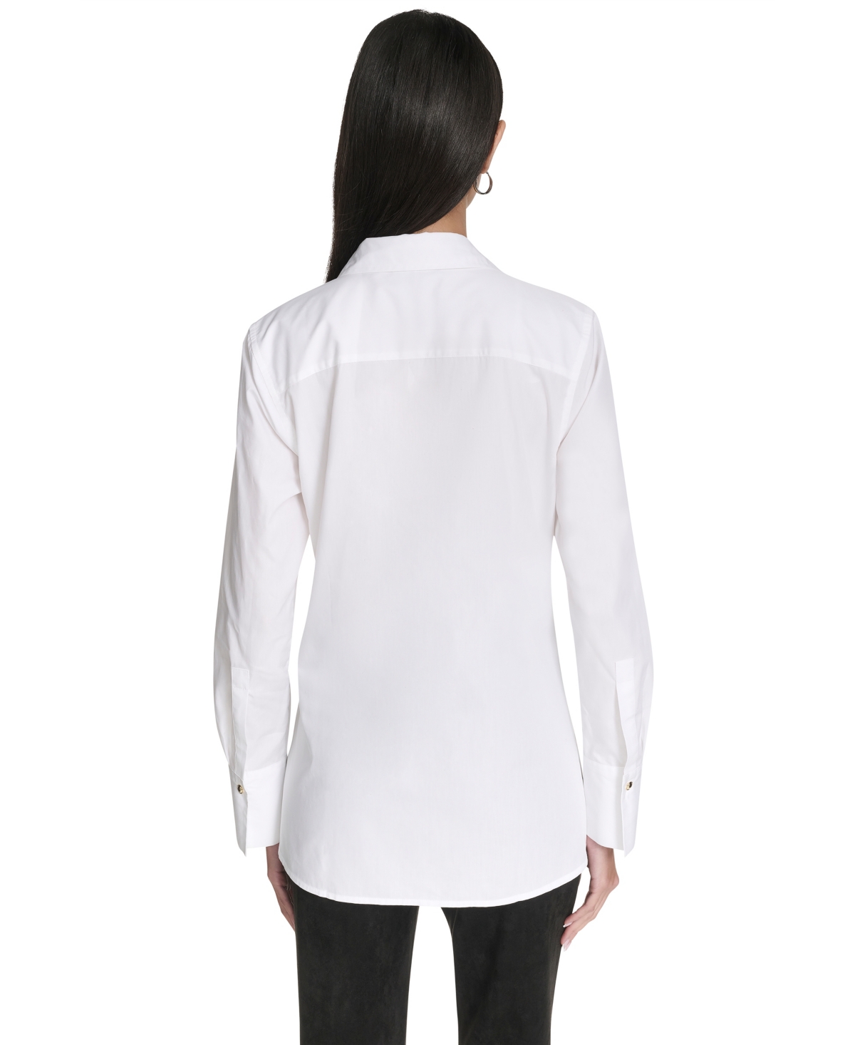 Halston Women's Long Sleeves Poplin Shirt In White