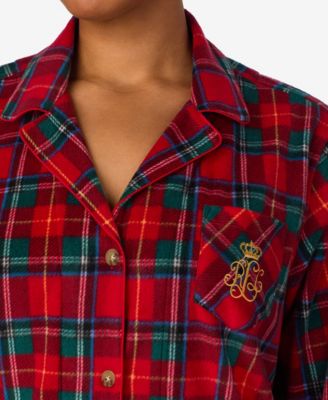 Plus Size Long Sleeves Notch Collar Pajama Set