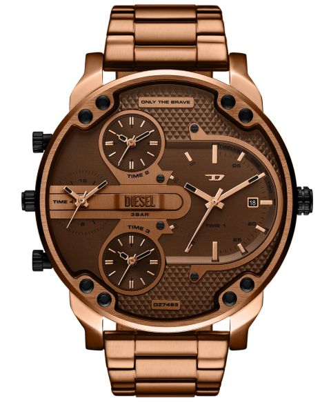 Мужские часы Diesel Mr. Daddy Slim Quartz Three-Hand Date Brown Stainless Steel Watch, 54mm