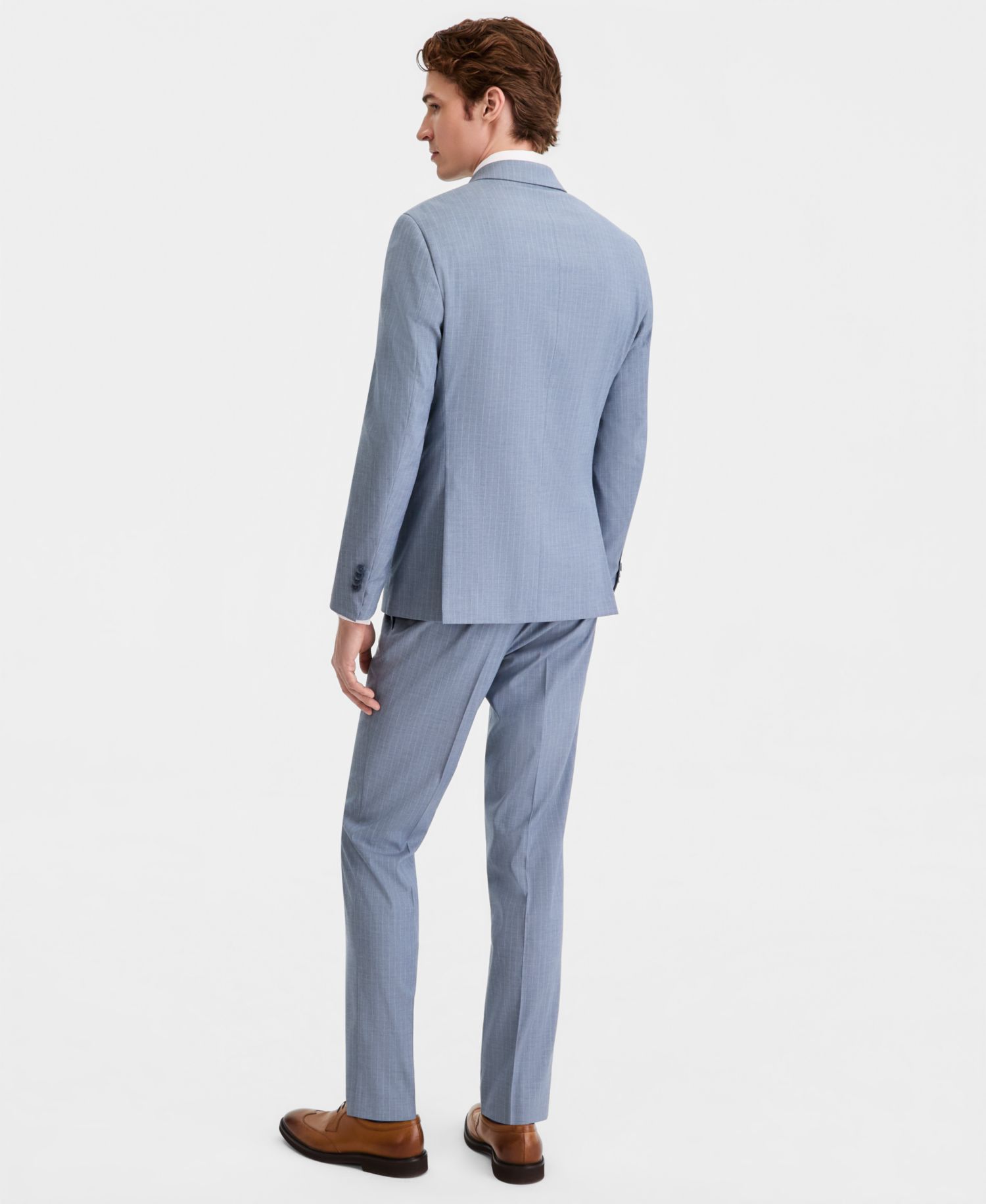Men's Pinstripe Slim-Fit Techni-Cole Suit Separate Pants