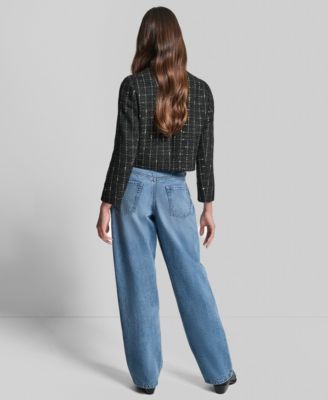 Women's Cropped Front Pockets Long Sleeve Jacket