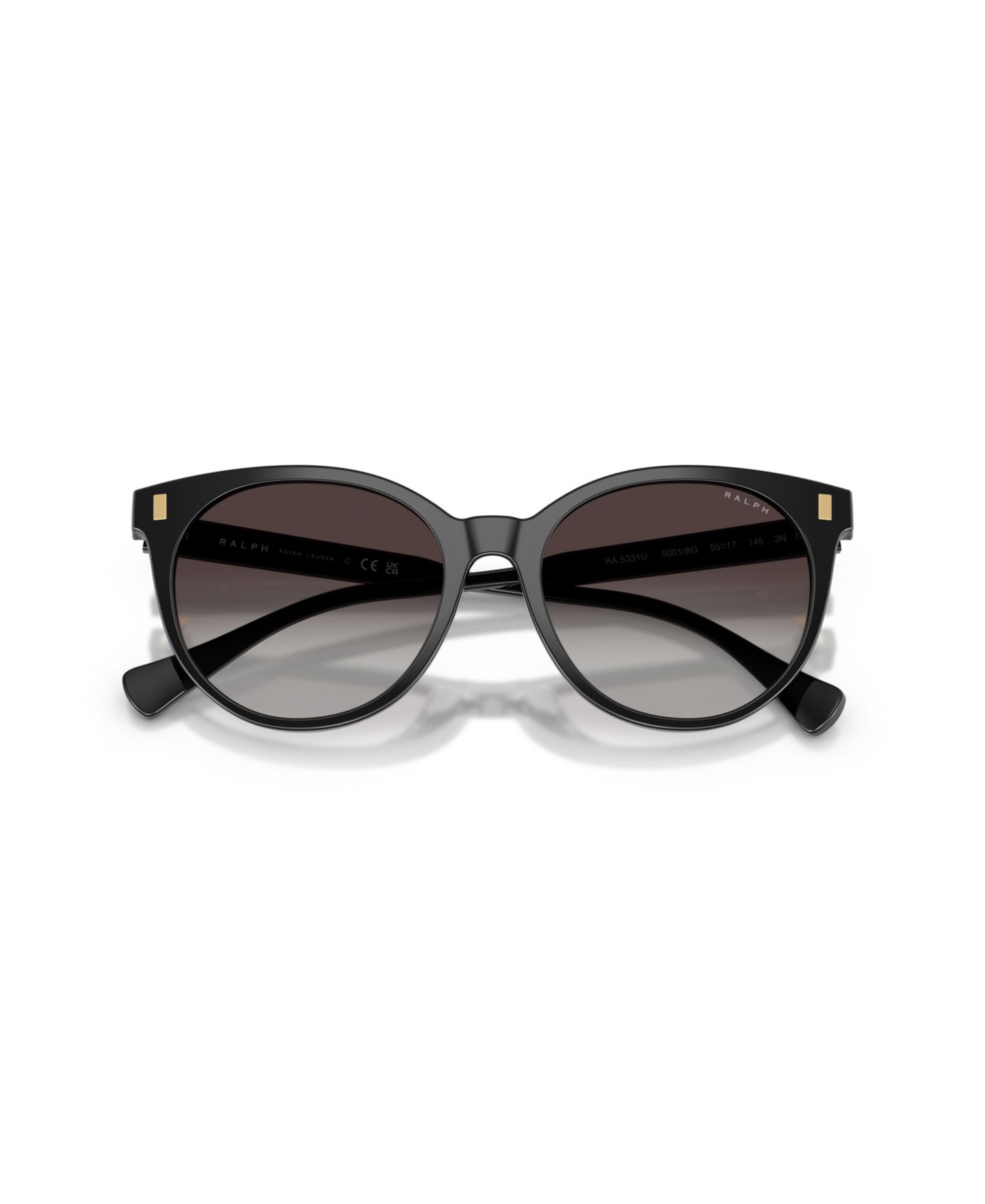 Женские солнцезащитные очки Ralph by Ralph Lauren Round Sunglasses, RA5331U, цвет: Блестящий чёрный — фото 5