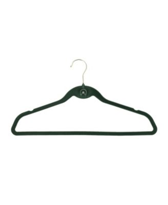 30PK Heavy Duty Velvet Hangers with Cascade Hook, 360 Degree Rotatable Hook Green