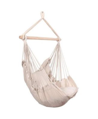 Natural Rope Hammock Chair Swing with 2 Cushions Carrying Bag