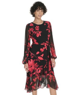 Women's Sheer Balloon Sleeve Dress