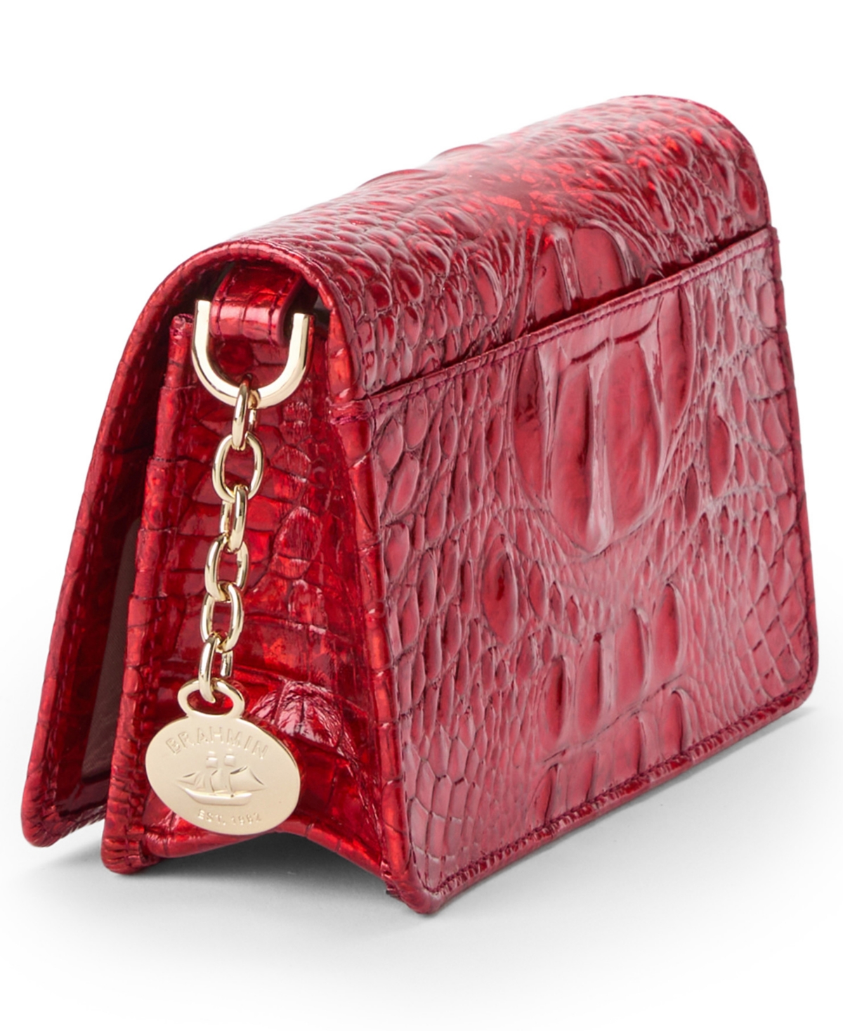 Brahmin Minuette Melbourne Mini Leather Crossbody Bag In Red