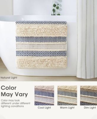 Asher Woven Texture Stripe Bath Rug, 22" x 58"