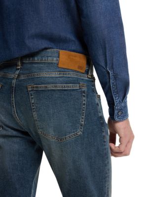 Men's BECKHAM x BOSS Blue Stretch Slim-Fit  Denim Jeans