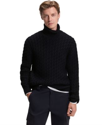 BOSS ブラック　ニット BECKHAM x BOSS Men's Wool Cashmere Cable-Knit Sweater - Macy's
