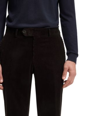 Men's BECKHAM x BOSS Striped Cotton Pleat-Front Pants