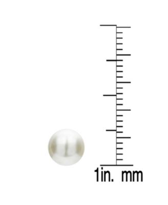 Teens White Gold Plated Sterling Silver Faux Pearl Studs