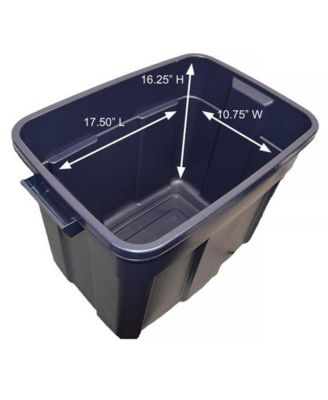 18 Gallon Stackable Storage Container, Dark Indigo Metallic (6 Pack