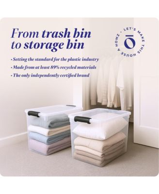 112 Quart Latching Plastic Storage Container, Extra Large, Clear (2 Pack