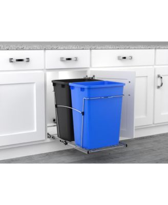 Double Pullout Trash Can 35 qt. for Kitchen, RV-18KD-2218C-S
