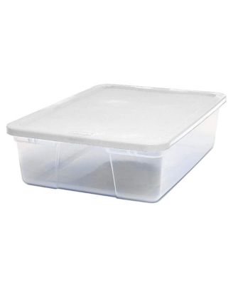 28 Qt Snaplock Clear Plastic Storage Container Bin with Secure Lid, 2 Pack