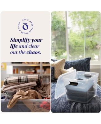 Secure Latch Large Clear Stackable Storage Container Bin, 31 Quart, 4 Count