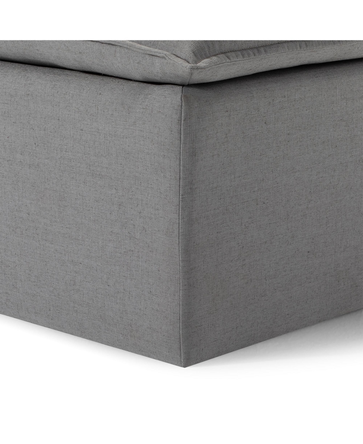 Maven Lane Claude Rustic Ottoman in Slate Fabric Upholstery