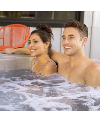 Key Largo Hot Tub Spa with 110 Volt Plug and Play and LED Light, Sand