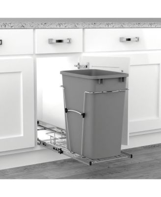 Pullout Trash Can 35 qt. for Kitchen Cabinets, Silver, RV-12KD-17C S